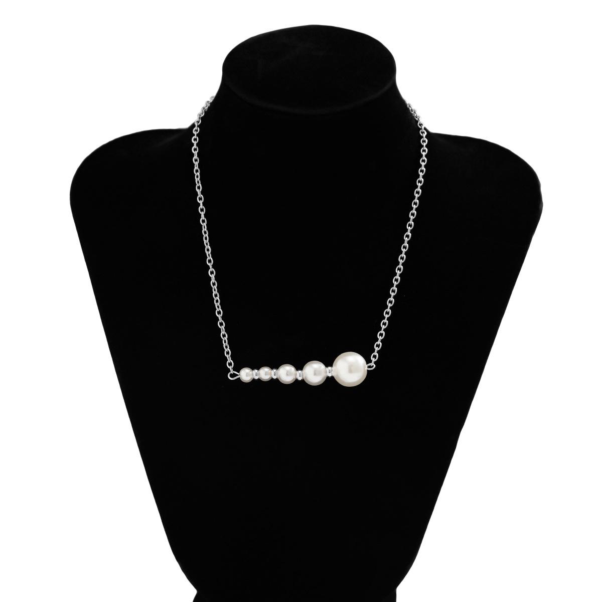 

Аксессуары, Универсальное геометрическое расположение, Ожерелье с подвеской из бусин, Простое нишевое ожерелье из имитации жемчуга для женщин