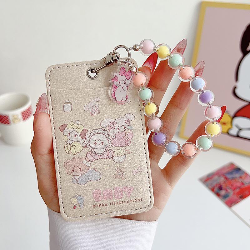 

Микко Милый Японский Мультяшный Держатель для Карт 2024: Мягкая кожа Двойной слот для кампусных и обеденных карт для девочек