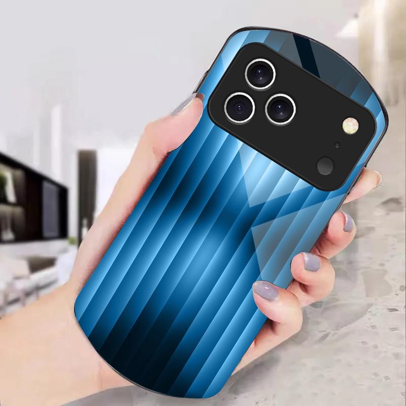 Brown delicate gradient For iPhone 17 16 15 14 Pro 13 Plus 12 mini 11 Pro Max XR X S 7 8 Elliptical Tempered Glass Phone Case
