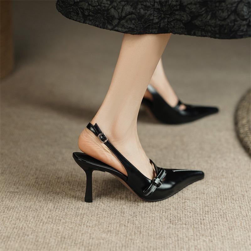 High Heels Women's Summer Stiletto Temperament Design Sense Niche Rear Empty Single Shoes Bag Head Sandals