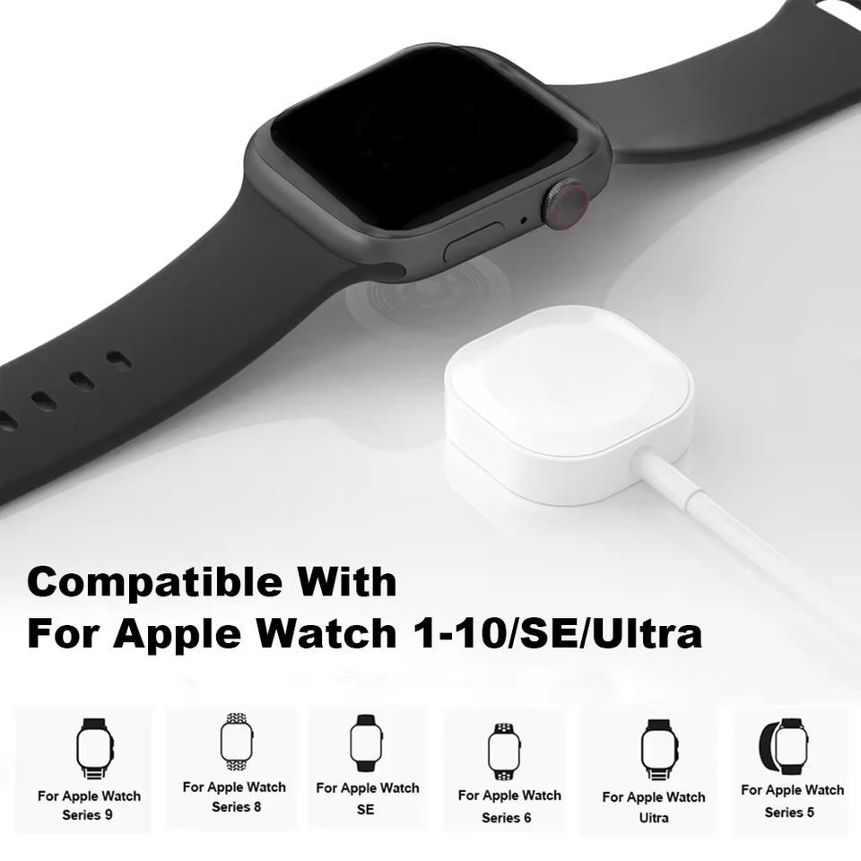 Magnetic Wireless Charging Cable, USB‑A & Type‑C Fast Charger Cord for Apple Watch Series 10 9 8 7 6 5 4 3 2 1, Ultra iWatch