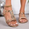 Summer New European and American Fashion Lace-up Linen Soles Simple Casual Daily Flat Cool Shoes