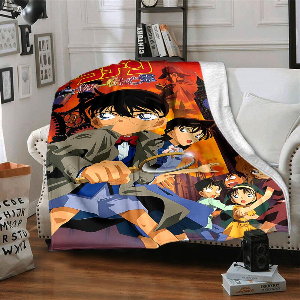 1pc Detective Conan Soft & Warm Flannel Blanket, Multi-Purpose Throw Blanket for Couch, Sofa, Office, Bed, Camping, Travel