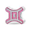 New 925 Silver Princess Pink Shining 12 Constellation Lucky Charms Beads Fit Pan Bracelets DIY Gifts Fine Jewelry