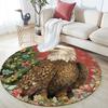 Christmas eagle pattern round rug,Carpet Rug for Living Room Bedroom  Playroom ,Non-slip Floor Mat,Holiday Gifts and Birthday Gifts.