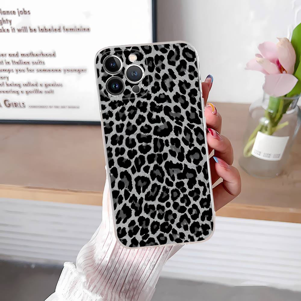 Leopard Cheetah Print Phone Case For IPhone 17 16 11 12 13 14 15 Pro Max Plus Cover Clear Case