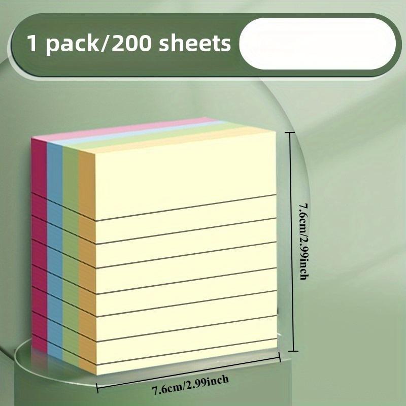One 200 Four-color Horizontal Line Post-note Note Paper for Students' Office Large Sticky Notes - Self-adhesive A7 Notepad