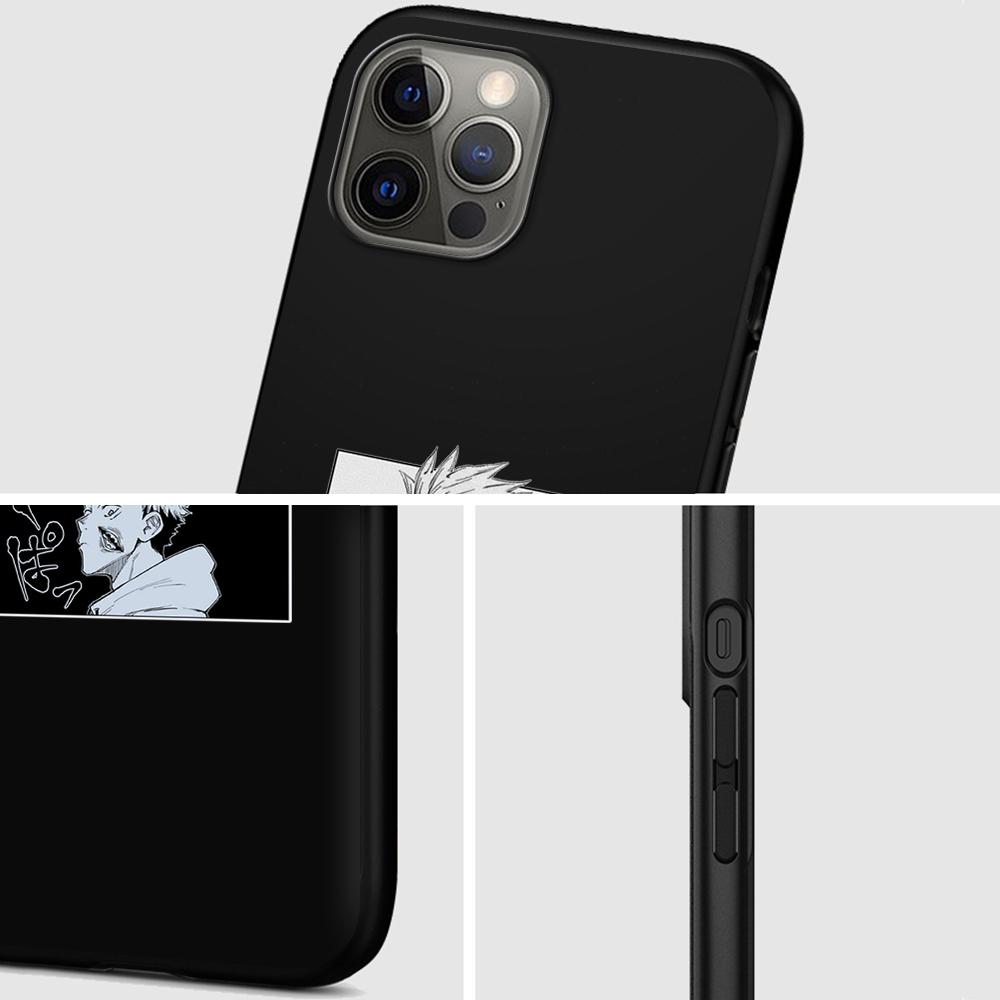 Phone Case for Apple iPhone 14 11 13 Pro Max 12 Mini XR 7 8 + SE 2020 XS 6 6s Plus 5 5s Cool Jujutsu Kaisen Silicone Black Cover