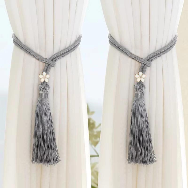 2pcs French Minimalist Style Creative Adjustable Curtain Straps Decorative Rope Curtain Buckle Multi-color Options
