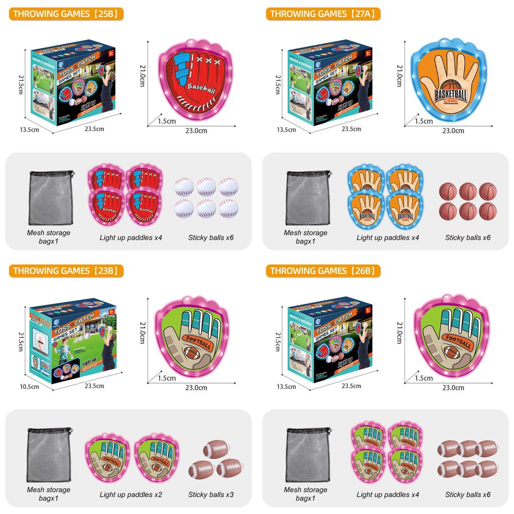 Camping Game Childrens Glow Sticky Target Ball Outdoor Family Activity Gift Set