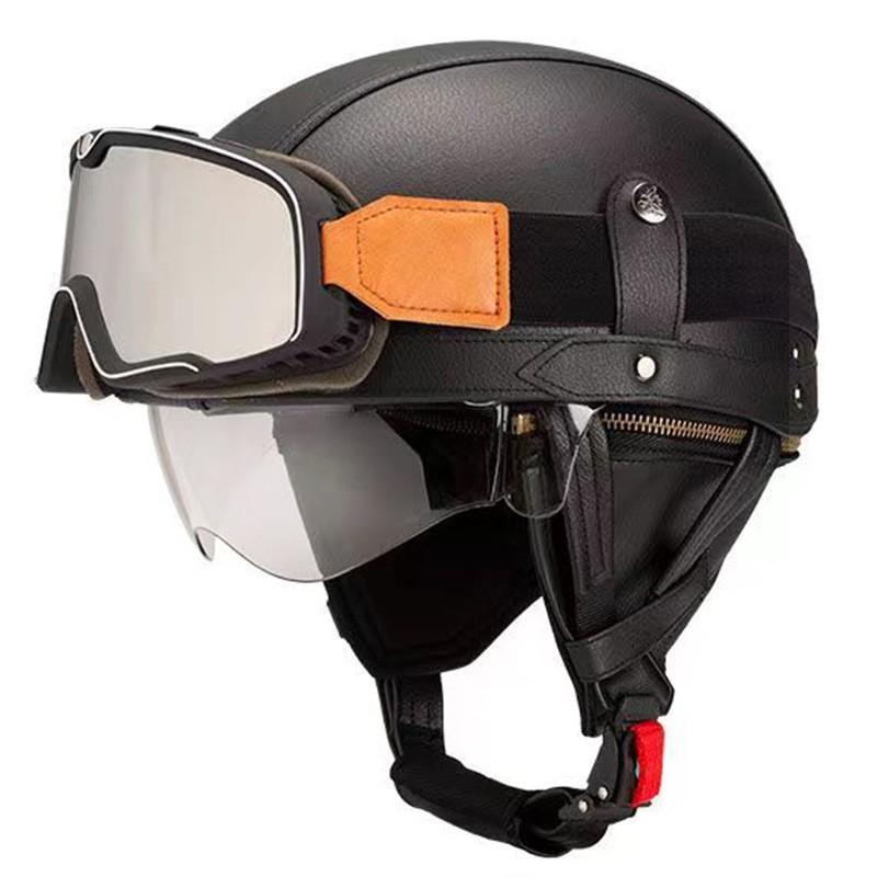 Vintage-Style Open Face Motorcycle Helmet Adults Unisex ABS Half With 3C Certification