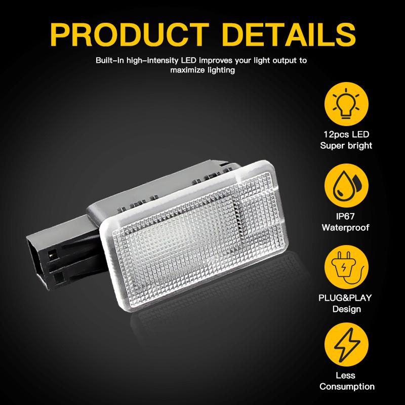 2PCS LED Courtesy Luggage Trunk Boot Light Footwell Welcome Door Lamp For Volvo V40 V40CC V60 S60 S80 XC40 XC60 XC90 Error Free