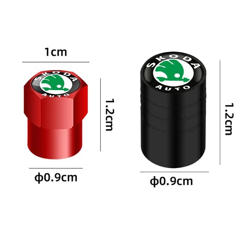 Car Sticker 2025 Hot New Sporty Aluminum Car Wheel Tire Valve Caps Tyre Rim Stem Covers Airdust Waterproof For Skoda Universal V