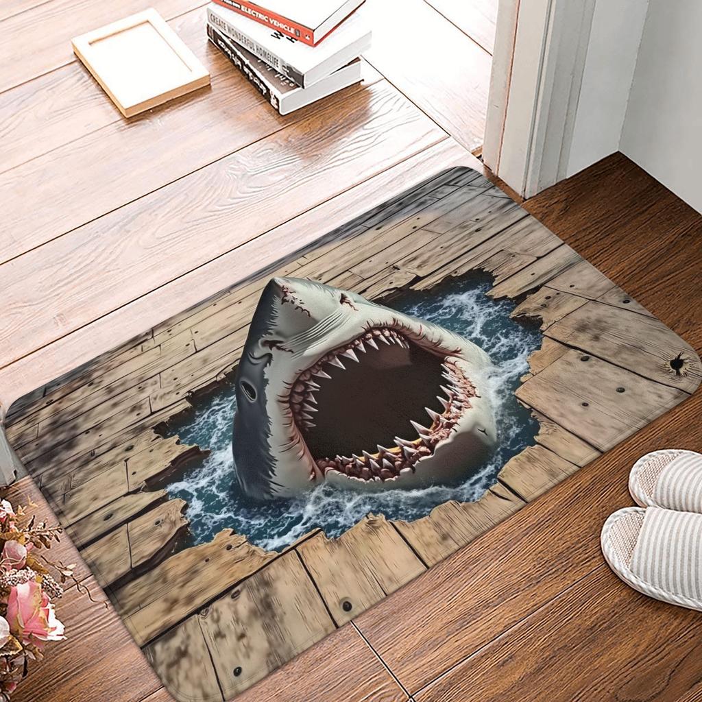 3D Illusion Mysterious Trap Doormat Anti-Slip Kitchen Bath Mat Garden Garage Floor Door Entrance Carpet Rug