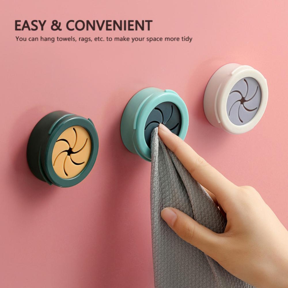 

Universal Towel Rack Punch-free Kitchen Rag Stopper Round Organizer Self-adhesive Bathroom Waterproof Towel Hook Storage Rack