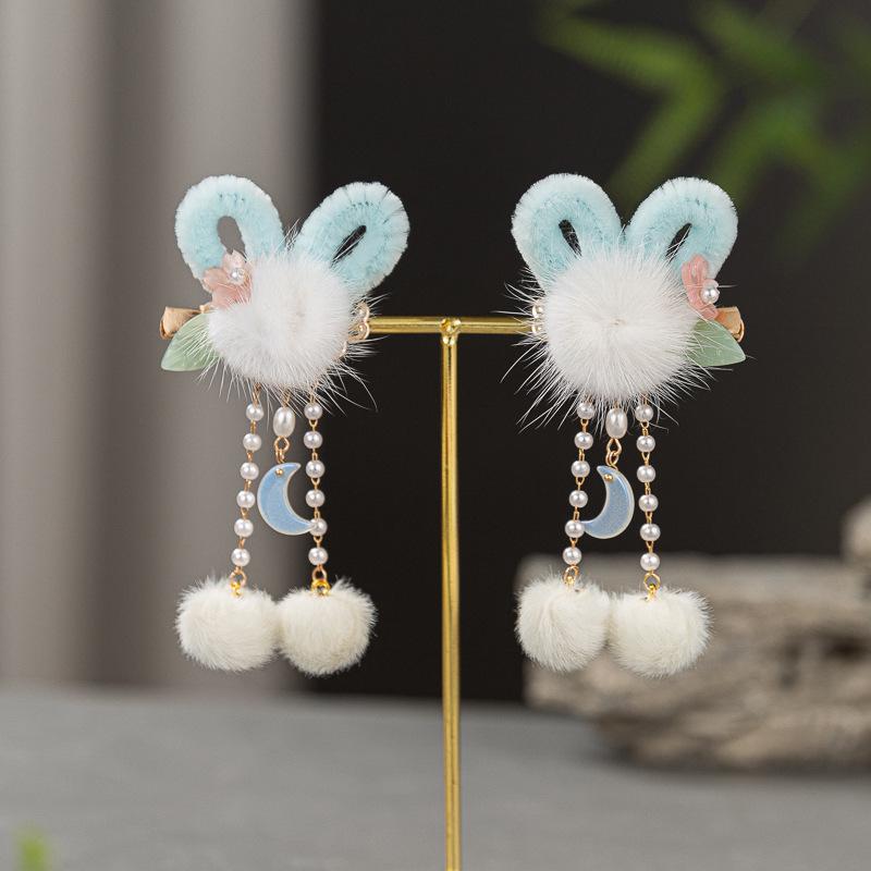 

Красные новогодние ханьфу заколки для волос для девочек - цветочные головные уборы в китайском стиле