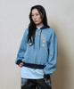 Losers Club Striped Two-Tone Two-Way Zip-Up Hoodie Sky Blue