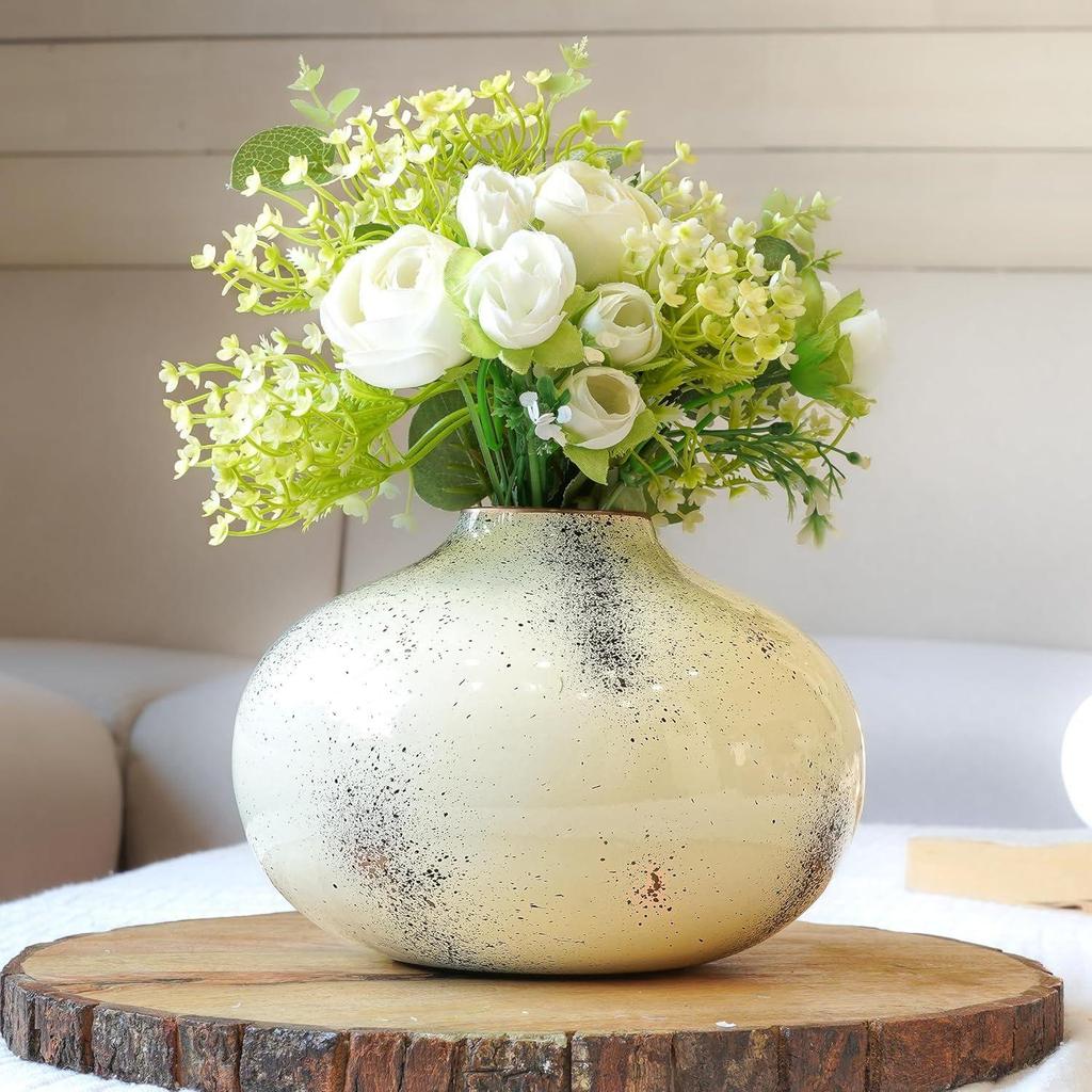 Metal Flower Vase For Home Decor Bedroom Living Room Office Wedding | Table Decorative Item For Festivals  (Flower Not Included)