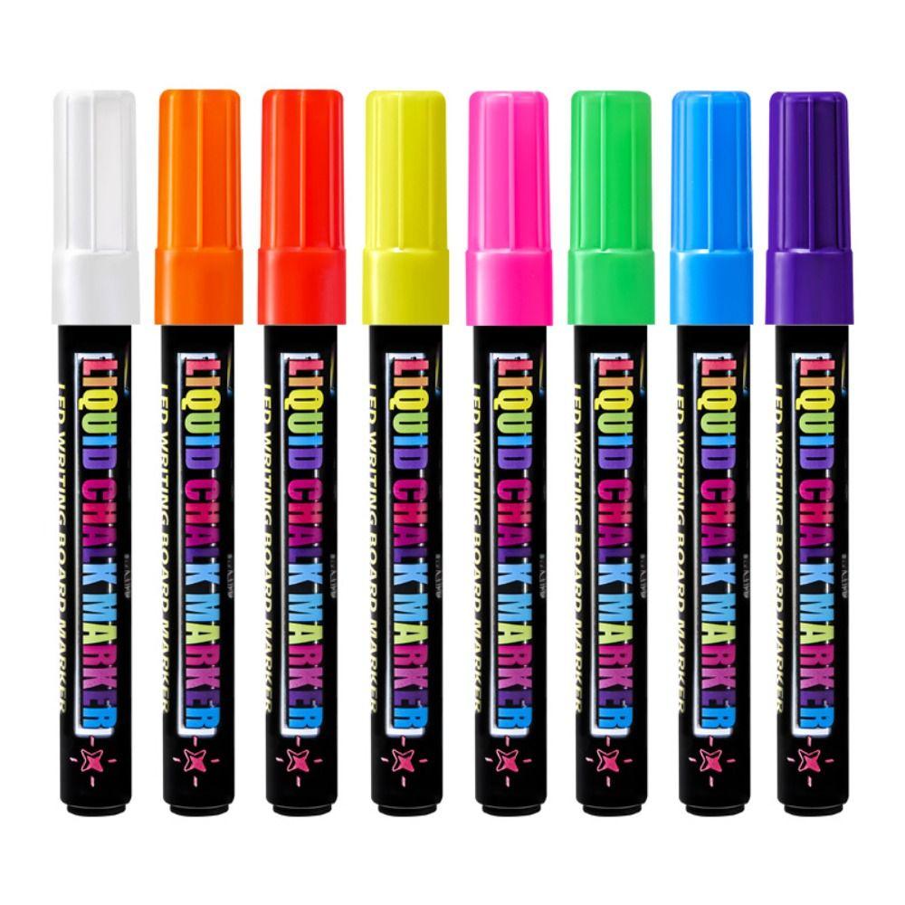 6/8Colors Dust-free Liquid Chalk Pen Erasable Art Marker Pen Blackboard Graffiti Painting