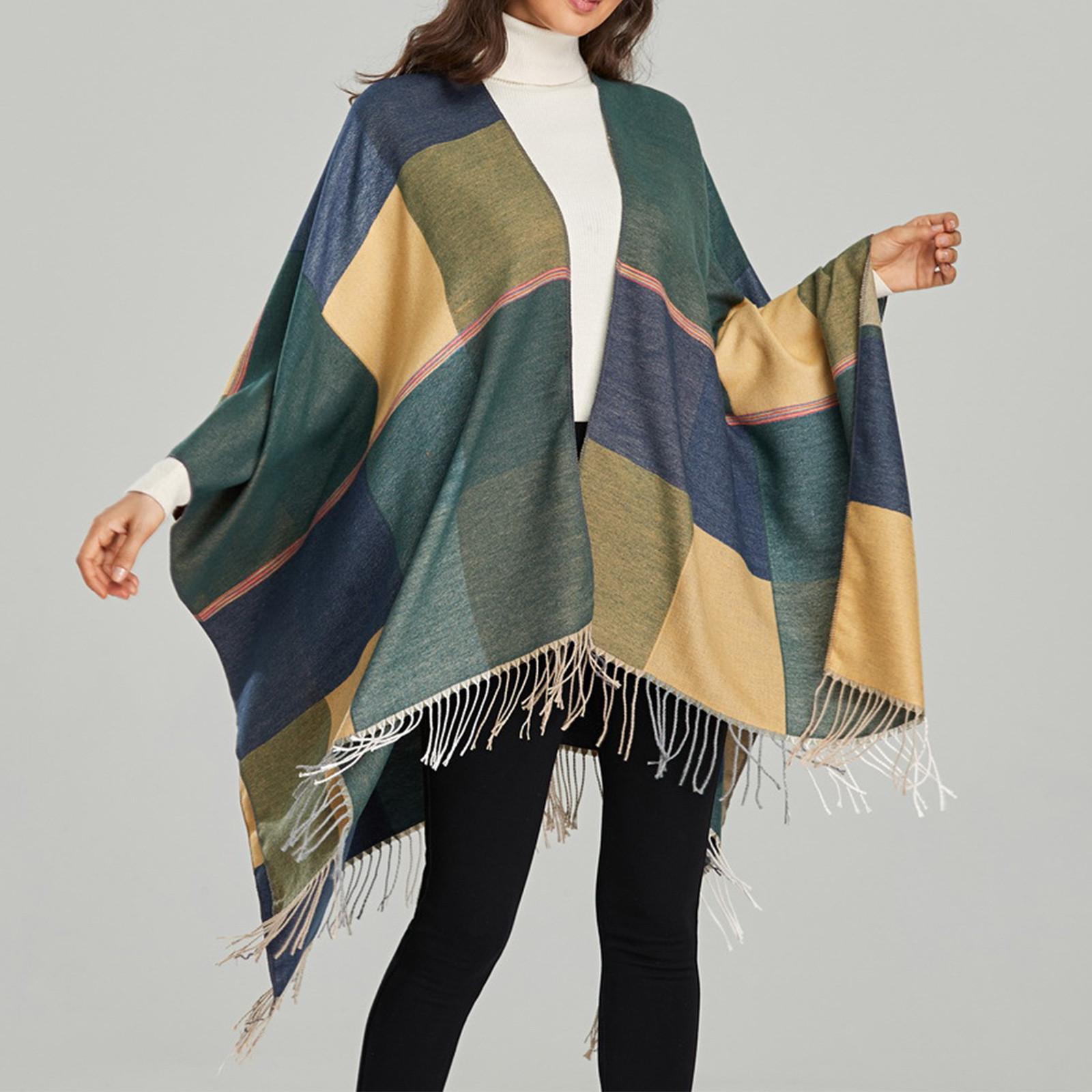 

Осенние и зимние теплые шарфы, шали, классические клетчатые ремни, кардиганы и теплые одеяла для наружного использования One Size жёлтый