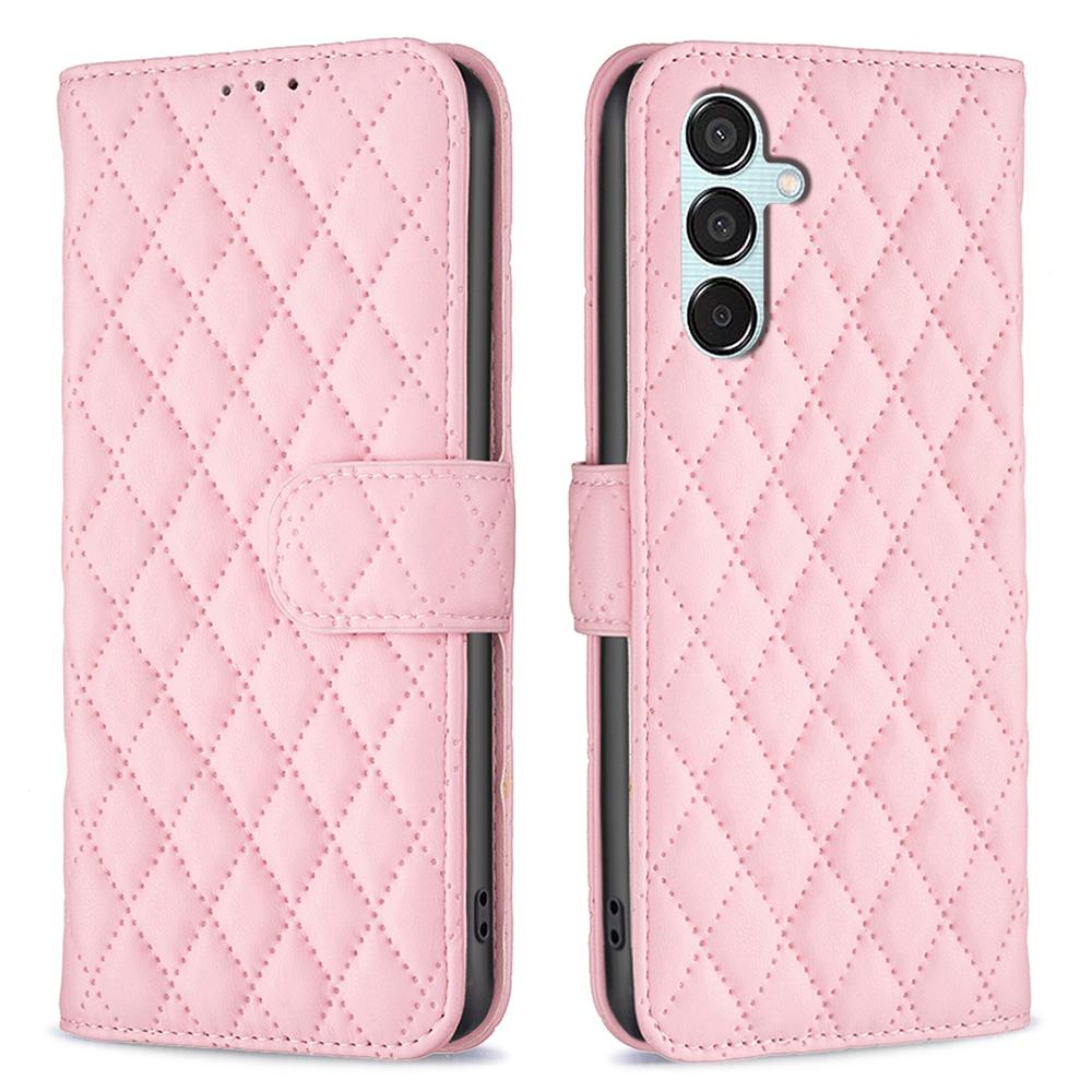 

BINFEN COLOR BF Style-14 For Samsung Galaxy M15 5G Magnetic Case Leather Card Slots Phone Protector Pink