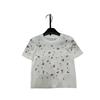 2026 Spring/Summer Rhinestone Bird & Flower Embroidered Short Sleeve Knit Top