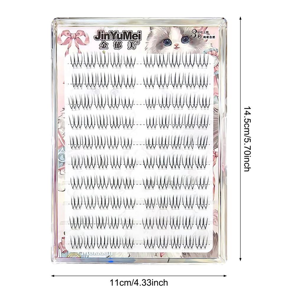 10/32 Rows U Shape False Eyelashes Cluster Korean Fluffy Wispy Lashes Natural Lash Extensions for Girls Party Daily Makeup
