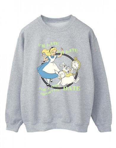 Disney Womens/Ladies Alice In Wonderland I´m Late Sweatshirt