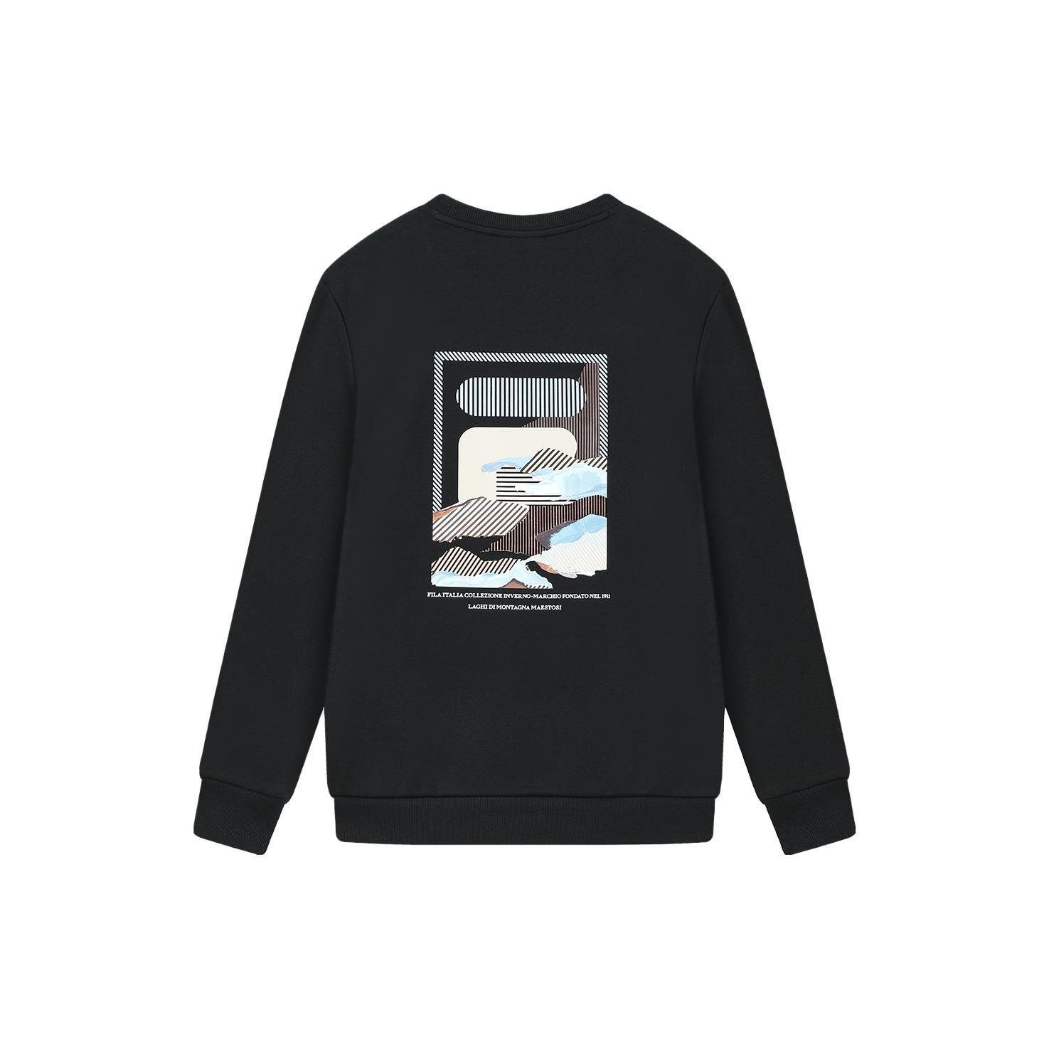 

FILA Логотип Pattern Круглый вырез Повседневный пуловер Толстовка Мужская толстовка Черный F11M348222F-BK M