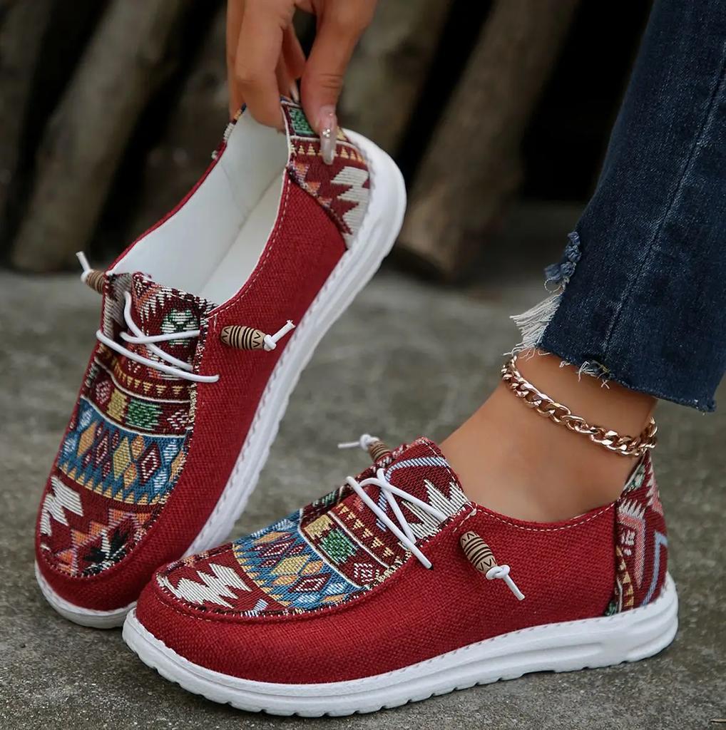 Fashion Women's Lightweight Sports Shoes Spring Fashion Flats Lace Up Soft Sole Casual Sneakers Women Comfortable Non Slip Walking Shoes