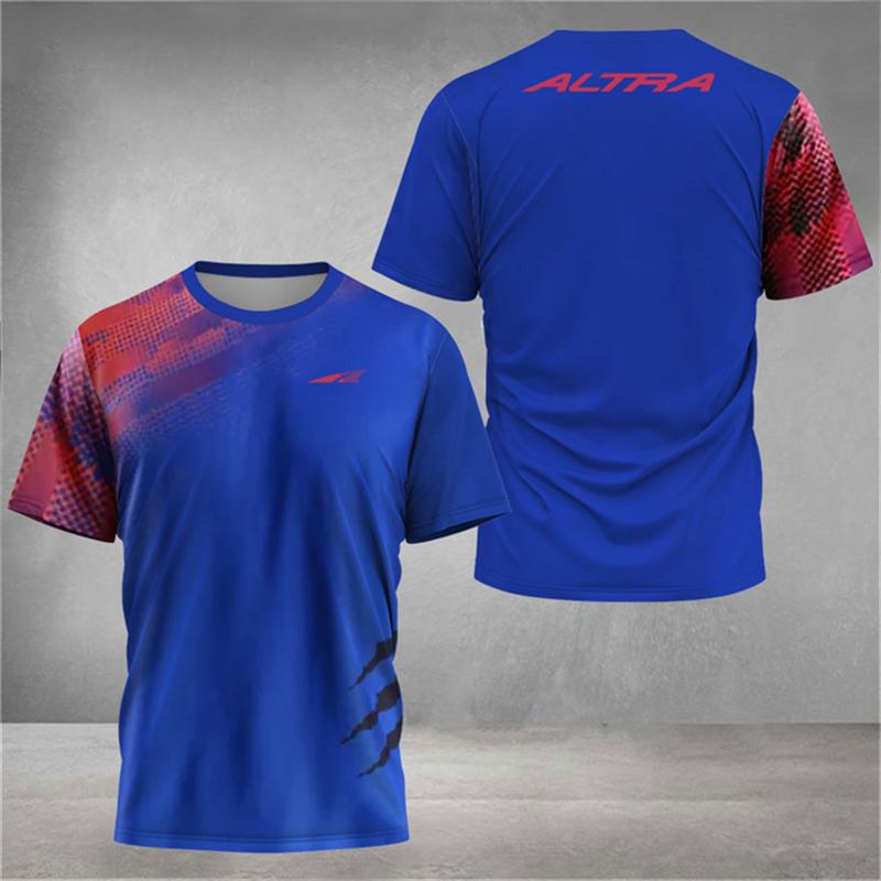 Men's T-shirt Fast Drying Badminton Training Clothes Table Tennis Clothes Printed Running Tees Unisex Breathable Sportswear Tops