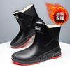 Fashion rain shoes men's trend short tube water shoes outer wear work shoes medium tube waterproof non-slip wear-resistant rain boots women