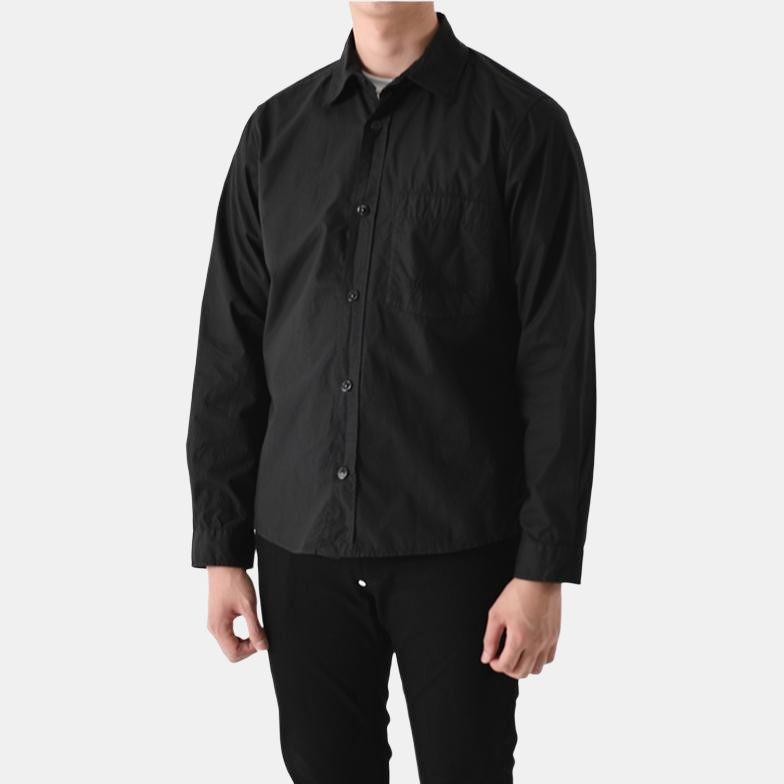 STONE ISLAND Leichte Canvas Überhemd Schwarz Herren Oberteile 781512205-V0029