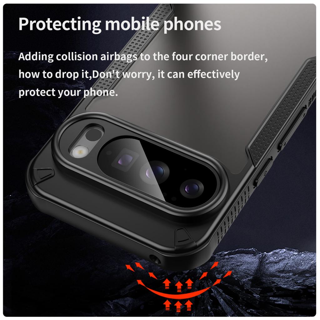 For Google Pixel 10 Pro Case PC+TPU Semi-Transparent Frosted Finish Protective Phone Cover