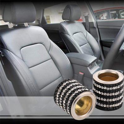 2 Stück Bling Kristall Kopfstützenkragen Autositzring Innenraumdekoration Schwarz & Weiß