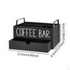 Coffee Organizer for Countertop, Wooden Holder and Accessories