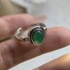 925 Sterling Silver Rings for Women Couple Minimalist Green Stone Ring Fine CZ Jewelry Birthday Gift Prevent Allergy