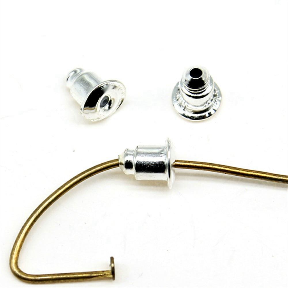 

200шт Серьга Назад Ювелирные компоненты Аксессуары Серебряный цвет Железо 6X5mm