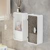 Punching-free Toothbrush Storage Box Wall Mounted Multi-functional Makeup Brush Holder Glacier Pattern Plastic