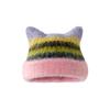 Funny Cat Beanie with Ear Animal Hat Accessories Women Winter Cute Ears Hats Plush Knitted Snow Ski Warm Crochet Skull Cap