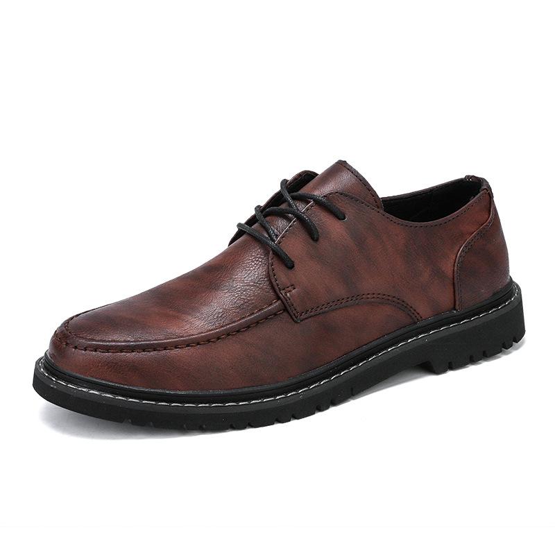 Lace-up New Versatile Men's Casual Shoes Spring British Trend Business Leather Shoes
