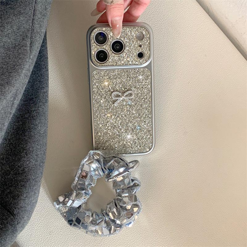 Custodia Lussuosa Colorata Galvanizzata con Stella e Fiocco di Diamanti per iPhone 17, Apple 16 Pro Max/15/14
