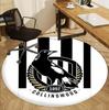 Collingwood Magpies Pattern Round Rug, Indoor/Outdoor Mat, for Picnic, Gameroom, Bedroom, Office, Living Room, Home Decor Carpet, Birthday Gift