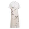 Chinesischer Stil Chiffon Qipao Kleid: Sommer-Zweiteiler-Look für Frauen mittleren Alters & ältere Frauen