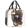 USA American Flag Thermal Insulated Lunch Bags Women United States US Stars Portable Lunch for Camping Travel Food Box