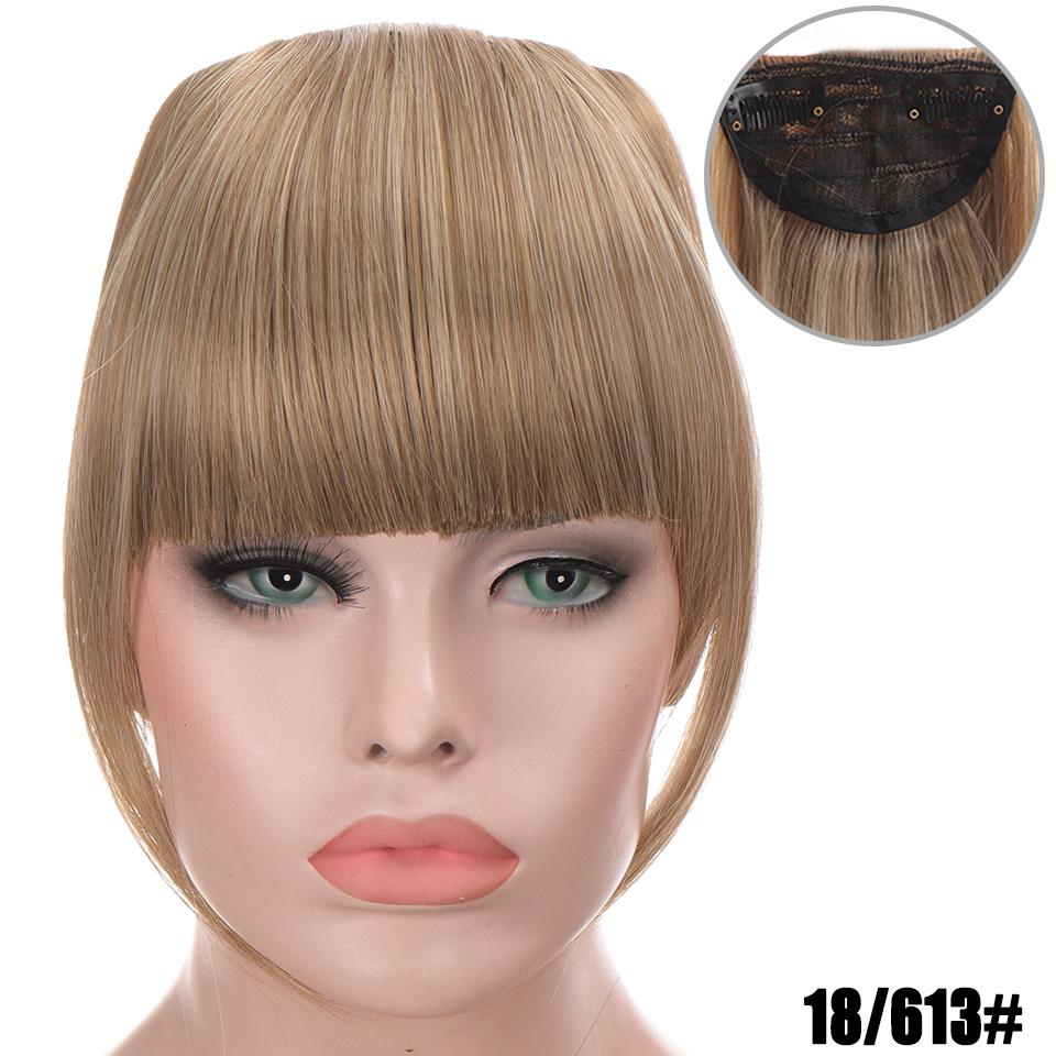 Nowe ładne dziewczyny do przedłużania włosów grzywka prosta peruka kawałek klip na klips z przodu włosy grzywka peruki syntetyczne niewidoczne grzywki czarny brązowy
