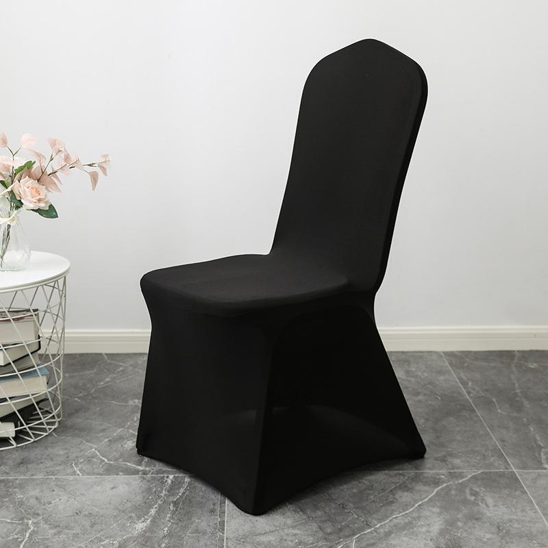 High-End Hotel Hochzeit Bankettszene Polyester Einteiler All-Inclusive Weißer Stuhlbezug, Elastischer Stuhlbezug