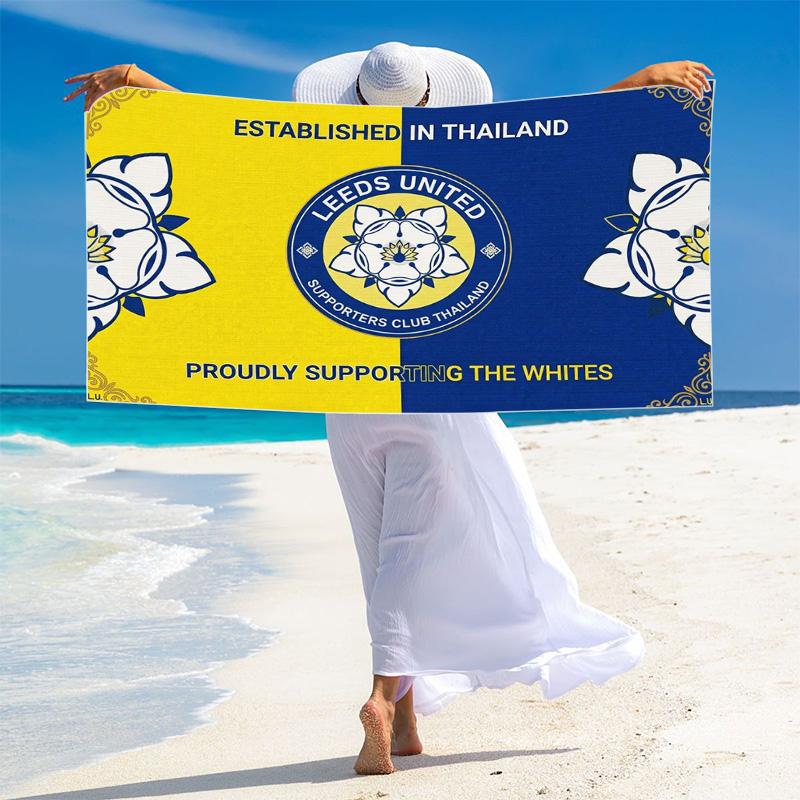 Leeds United Print Beach Towel, Large Soft Quick Dry Towel for Beach Camping Swimming