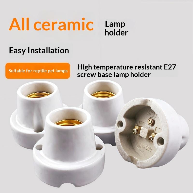 NEW 1Pc Lighting Fittings E27 Socket Screw Ceramic Waterproof Explosion-proof Lamp Holder Outdoor Engineering Modified Lamp Base