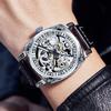 New Skeleton Mechanical Mens Watches Top Brand Luxury Steampunk Transparent Hollow Automatic Watch Relogio Masculino 8625